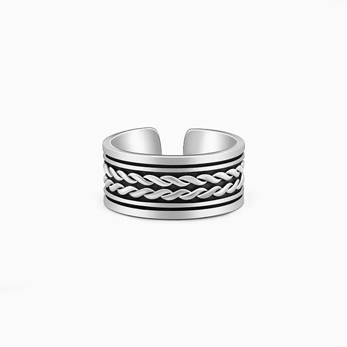 Oxidised Silver Bond Of Trust Ring For Him