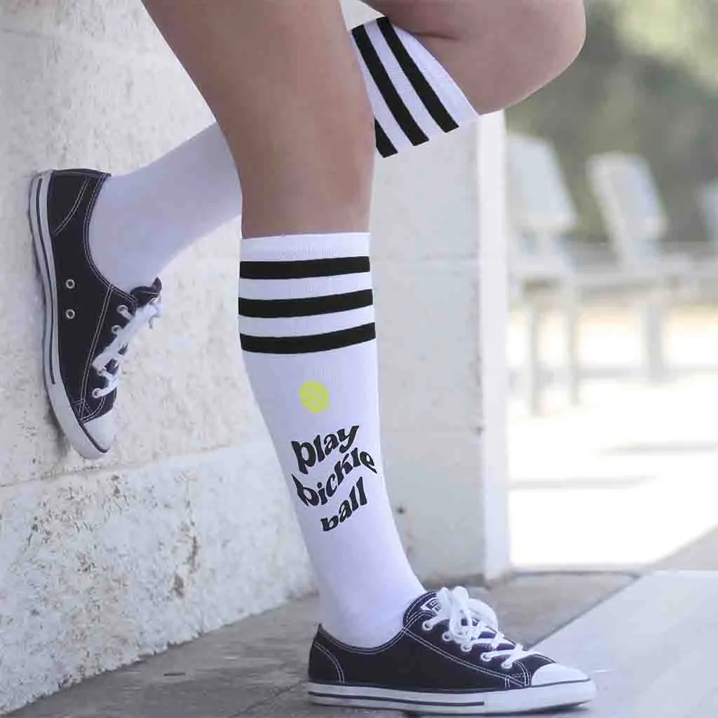 Play Pickleball Novelty Knee High Socks for Her