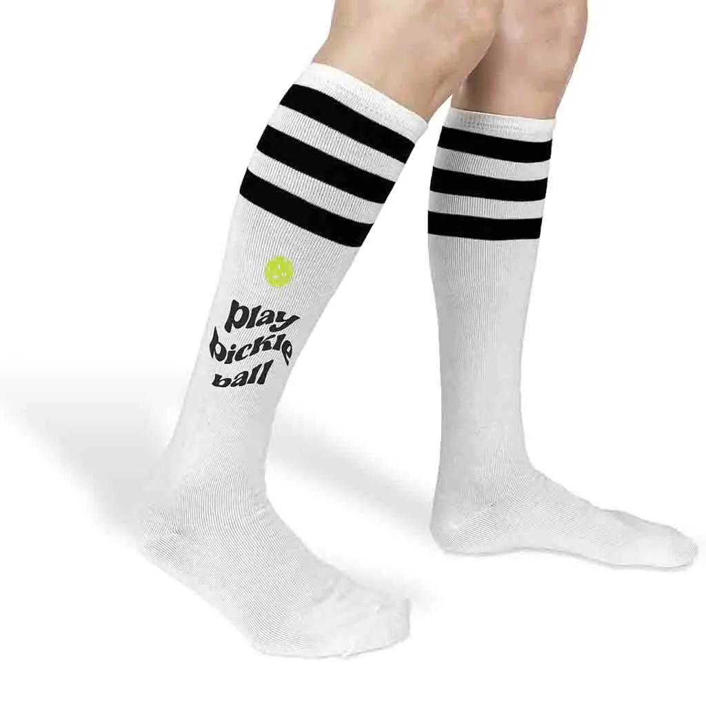 Play Pickleball Novelty Knee High Socks for Her