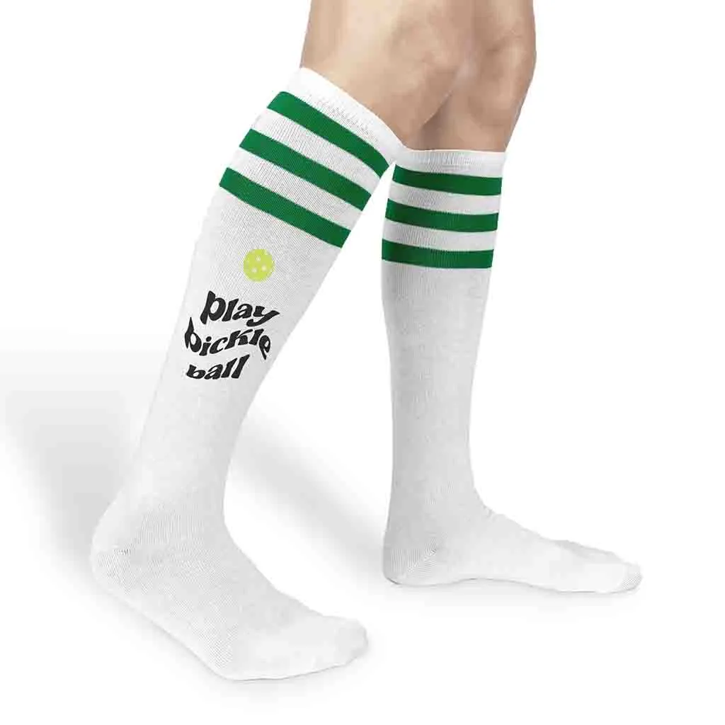 Play Pickleball Novelty Knee High Socks for Her