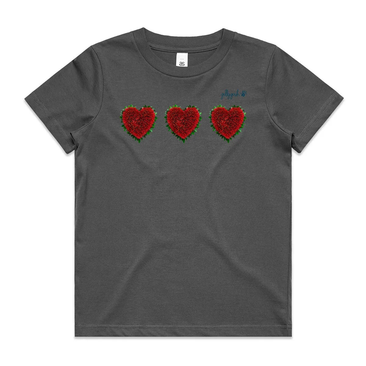 Pohutukawa Hearts - Kids Tee