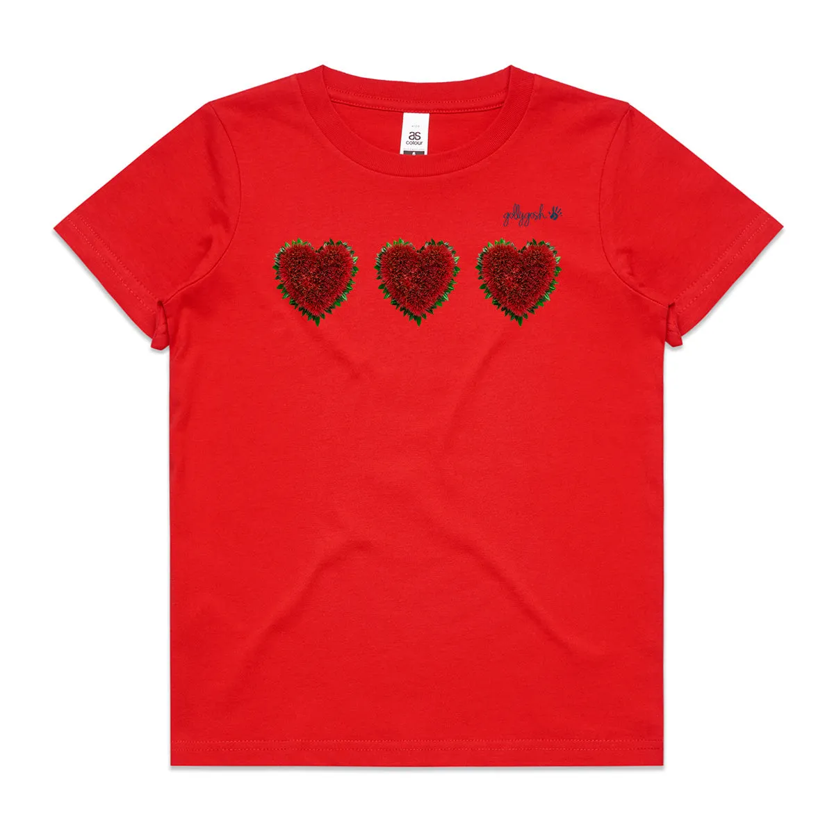 Pohutukawa Hearts - Kids Tee