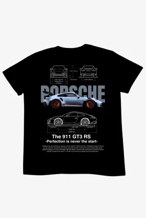 PORSCHE 911 GT3 Back Side Graphic Printed Classic T-shirt