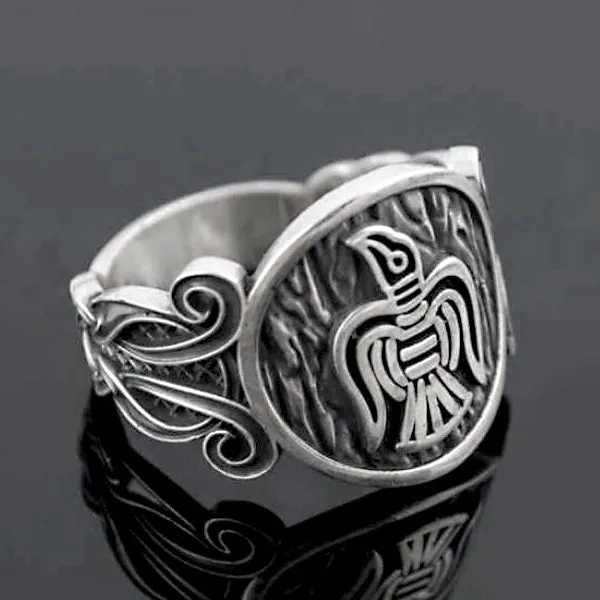 Ragnar's Raven Ring - Sterling Silver or Gold