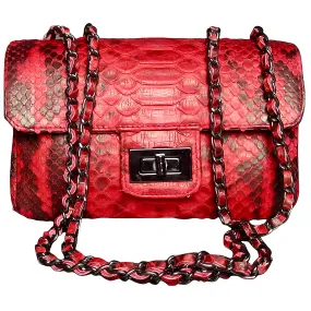 Red and Black Flap Bag LARGE