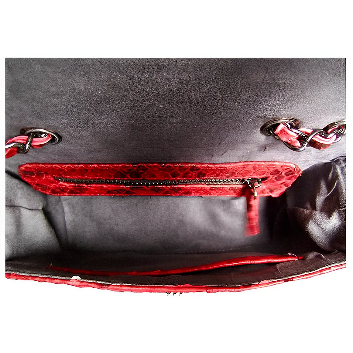 Red and Black Flap Bag LARGE