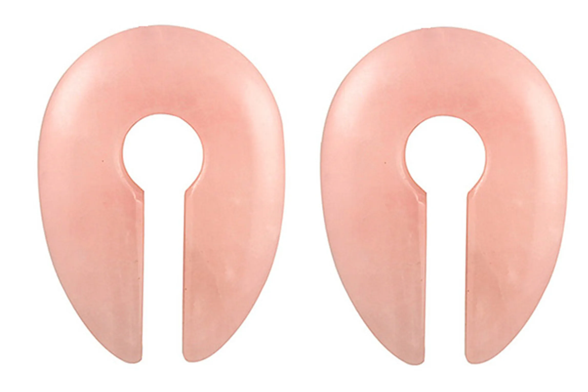 Rose Quartz Stone Keyhole Ear Weights