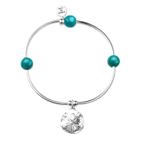 Sand Dollar | Soft Bangle Charm Bracelet | Turquoise