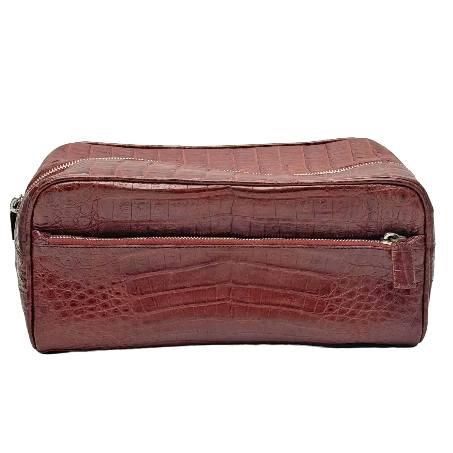 SANTIAGO GONZALEZ Unisex Croc Toiletry Bag- Rust