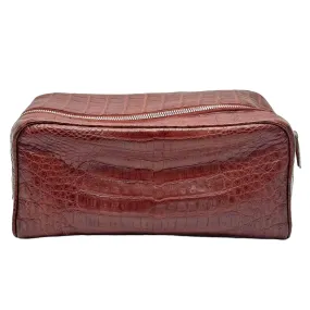 SANTIAGO GONZALEZ Unisex Croc Toiletry Bag- Rust