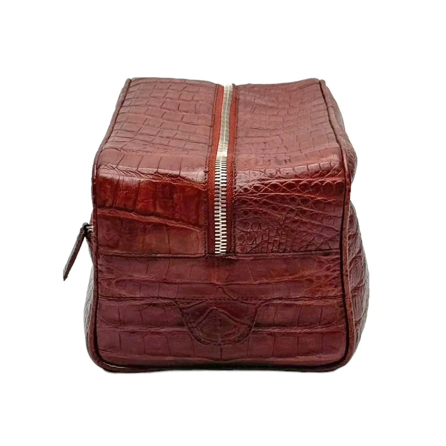 SANTIAGO GONZALEZ Unisex Croc Toiletry Bag- Rust