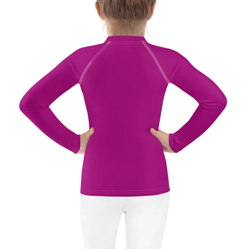 Sun-Kissed Adventures: Long Sleeve Rash Guards for Girls - Fresh Eggplant