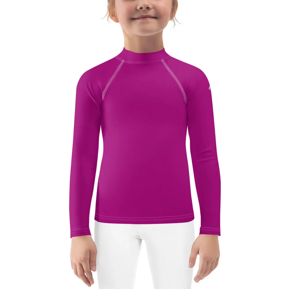 Sun-Kissed Adventures: Long Sleeve Rash Guards for Girls - Fresh Eggplant