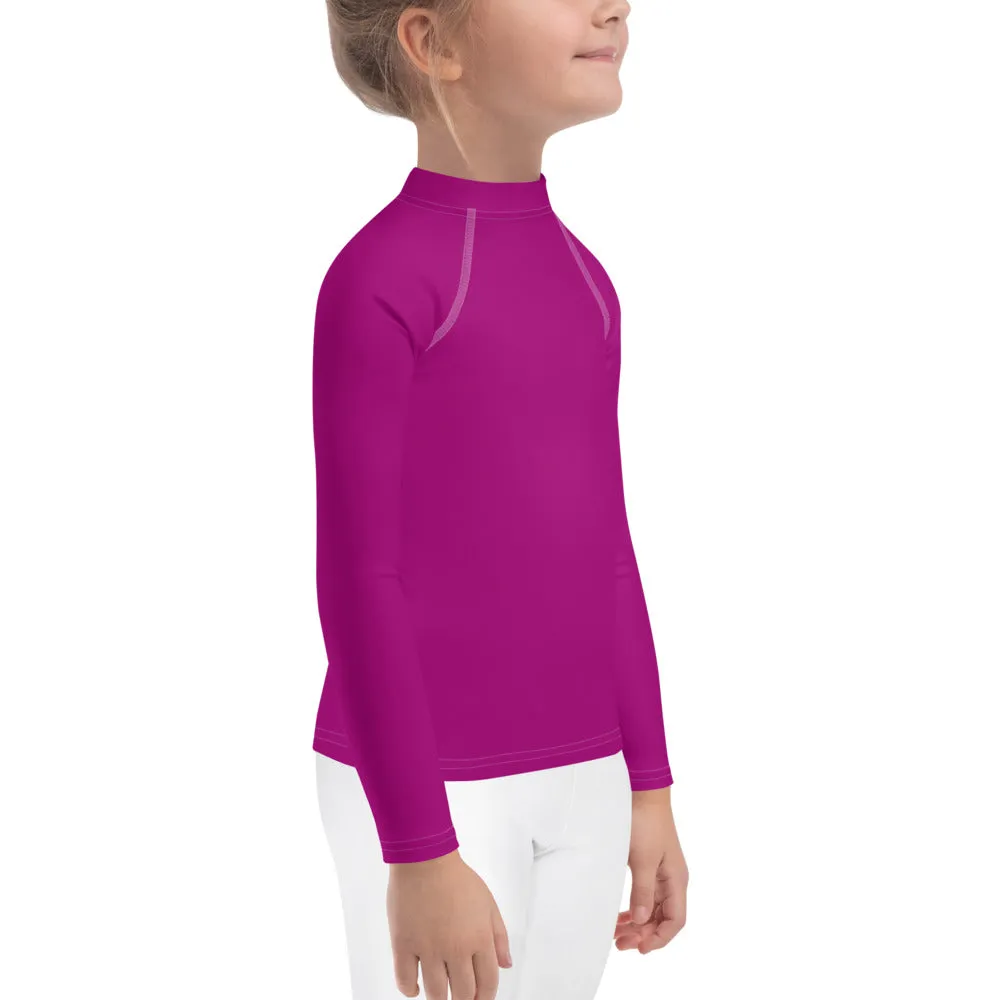 Sun-Kissed Adventures: Long Sleeve Rash Guards for Girls - Fresh Eggplant