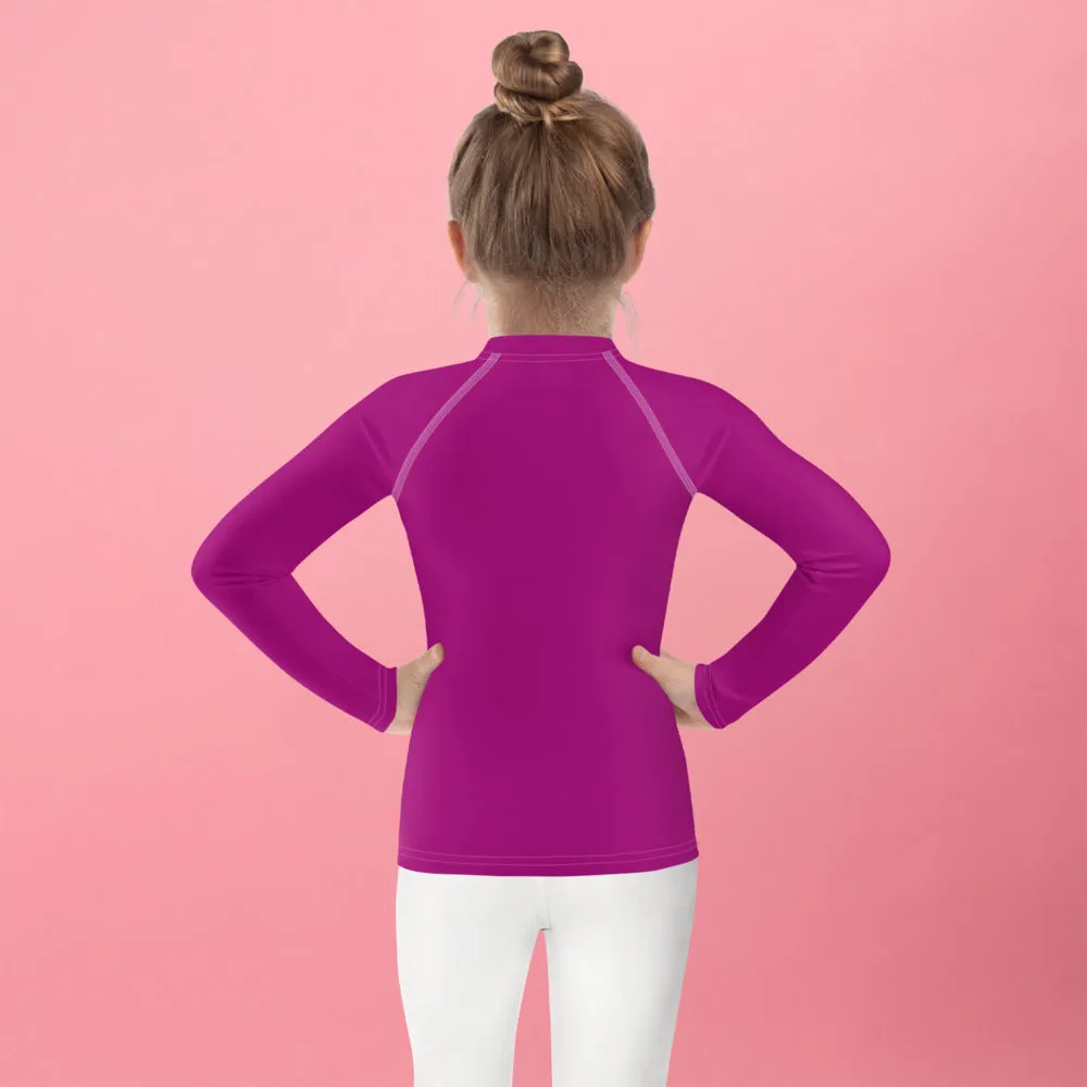 Sun-Kissed Adventures: Long Sleeve Rash Guards for Girls - Fresh Eggplant