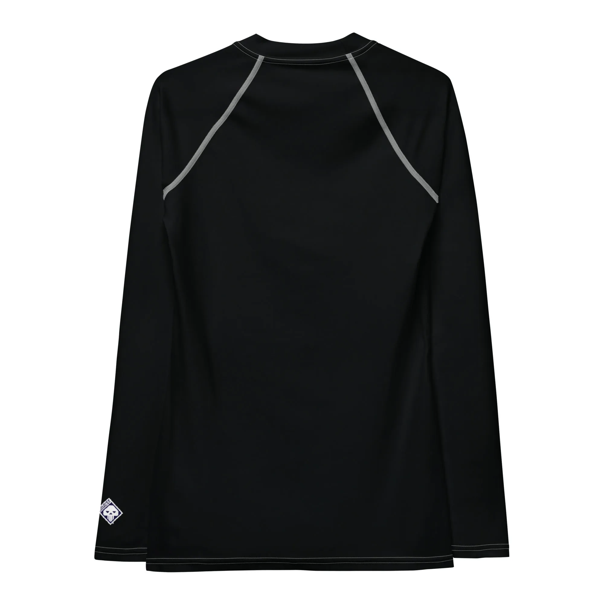 Sun-Kissed Style: Women's Solid Color Long Sleeve Rash Guard - Noir