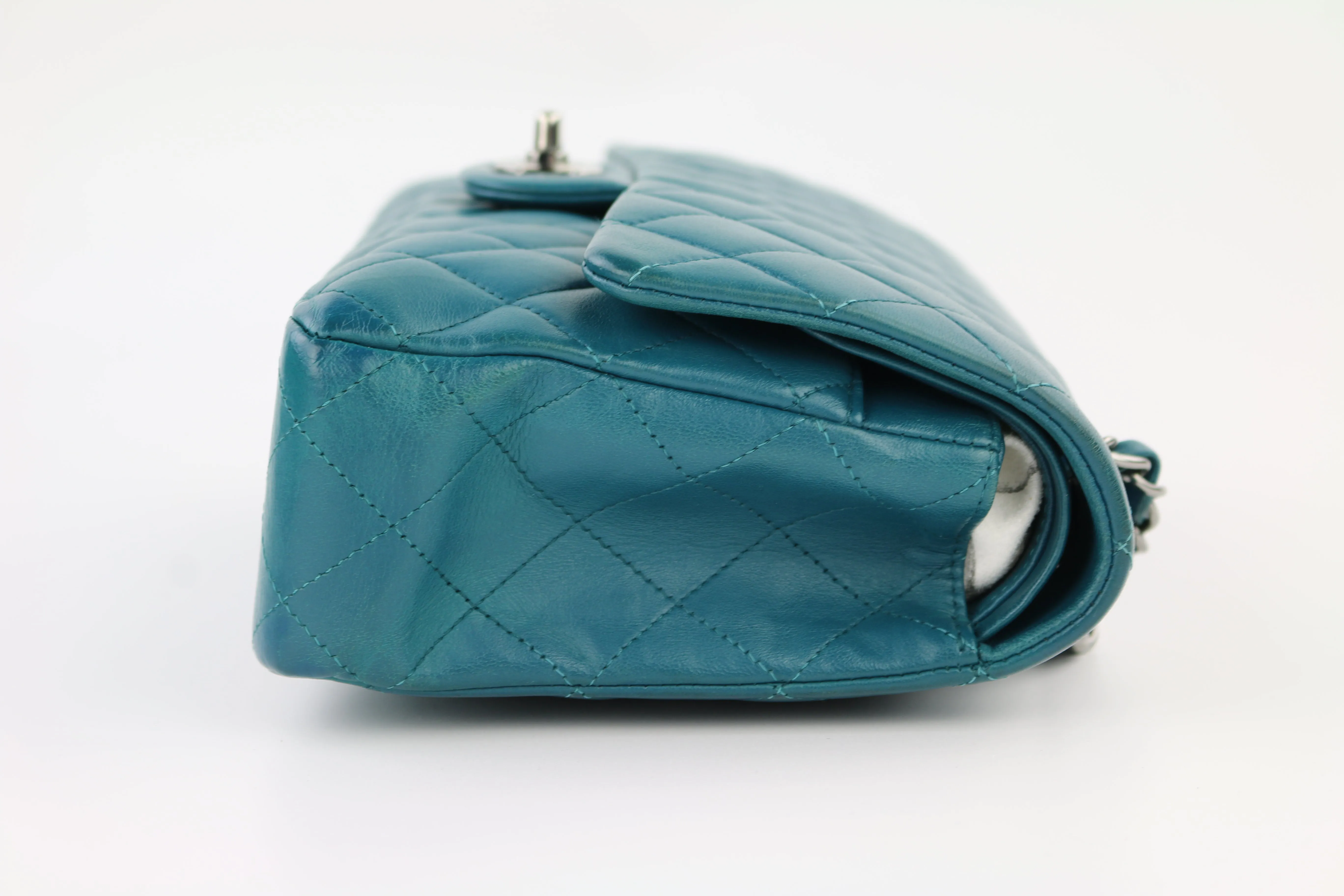 Teal Lambskin Medium Classic Flap