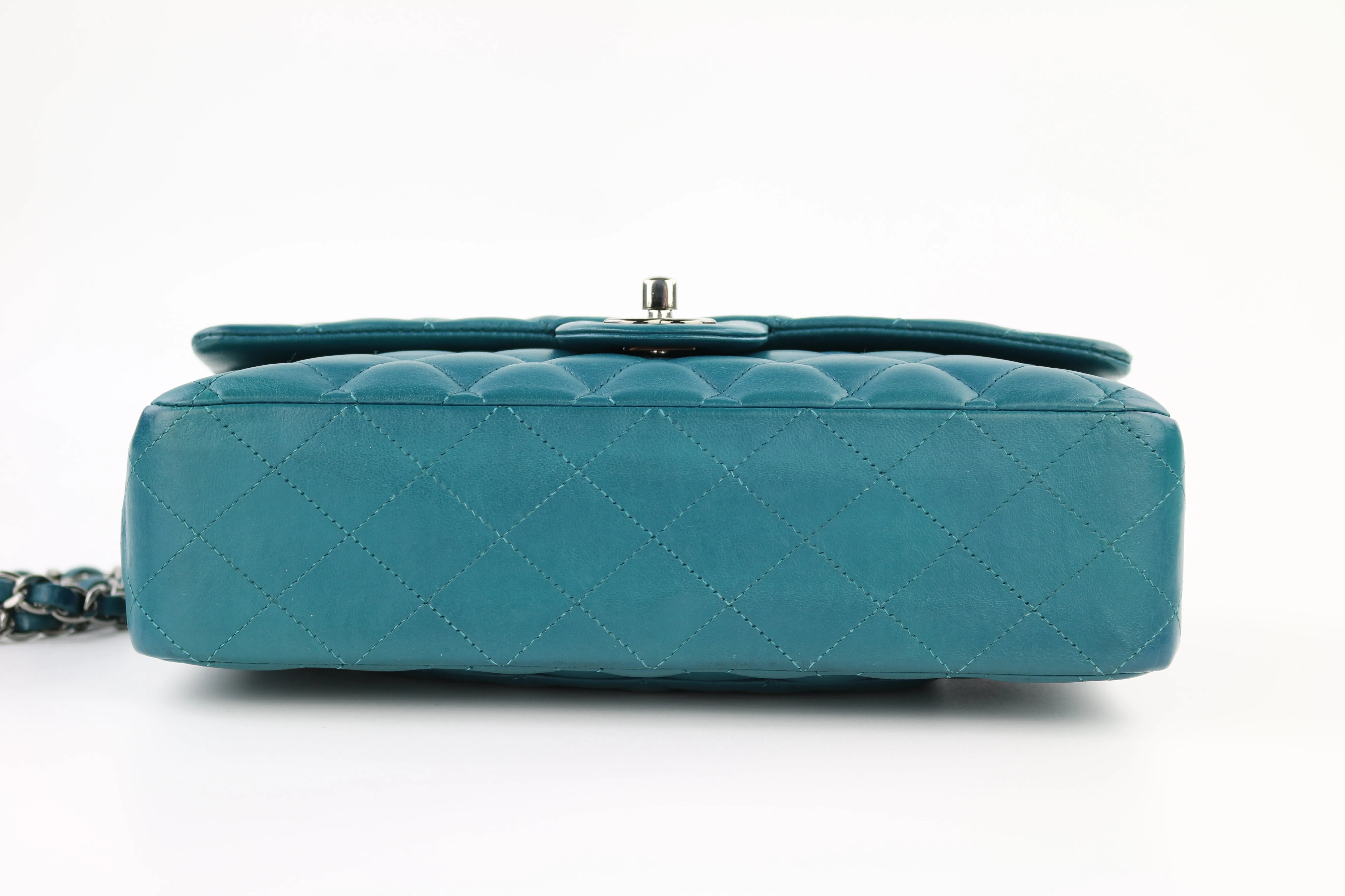 Teal Lambskin Medium Classic Flap