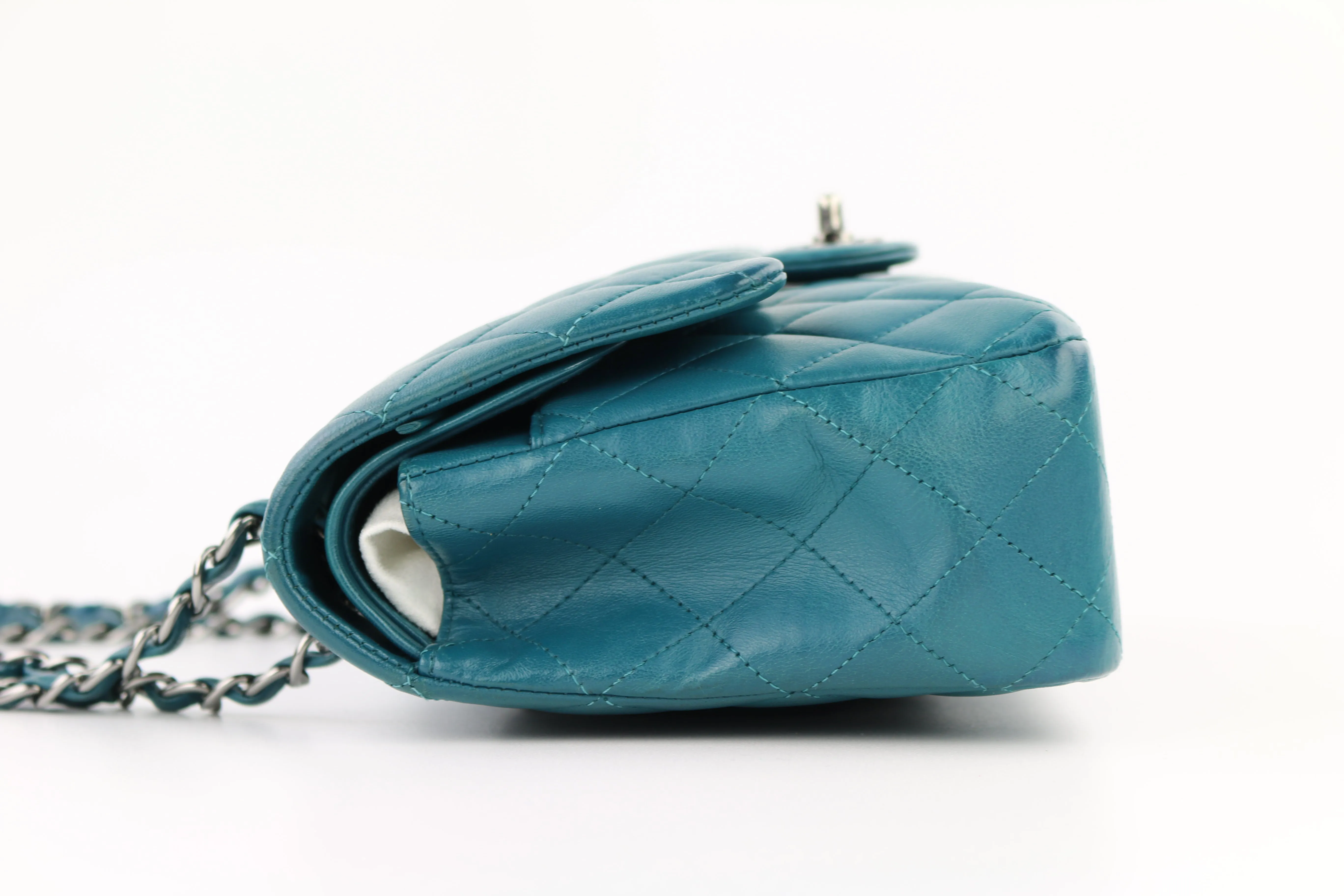 Teal Lambskin Medium Classic Flap