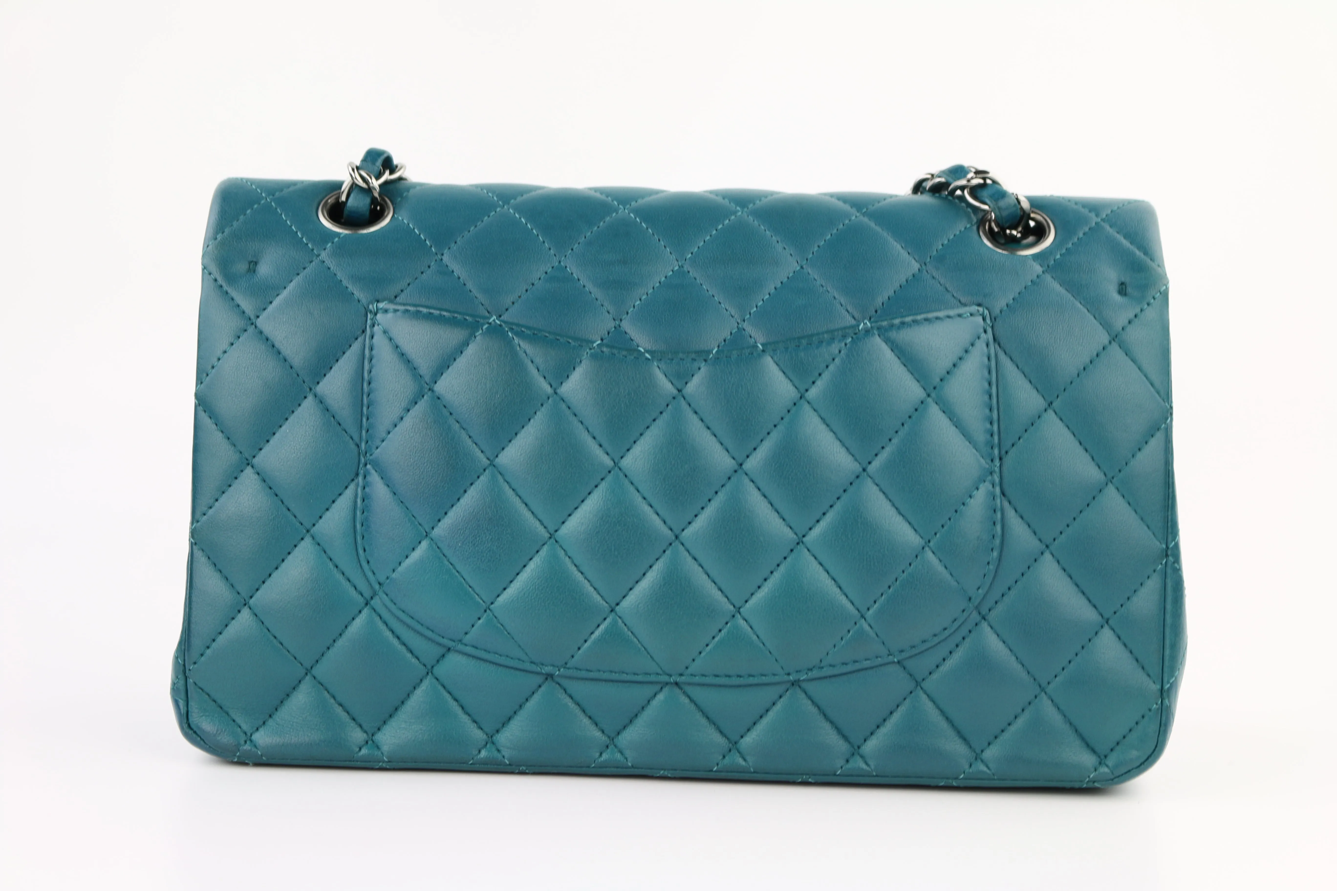 Teal Lambskin Medium Classic Flap