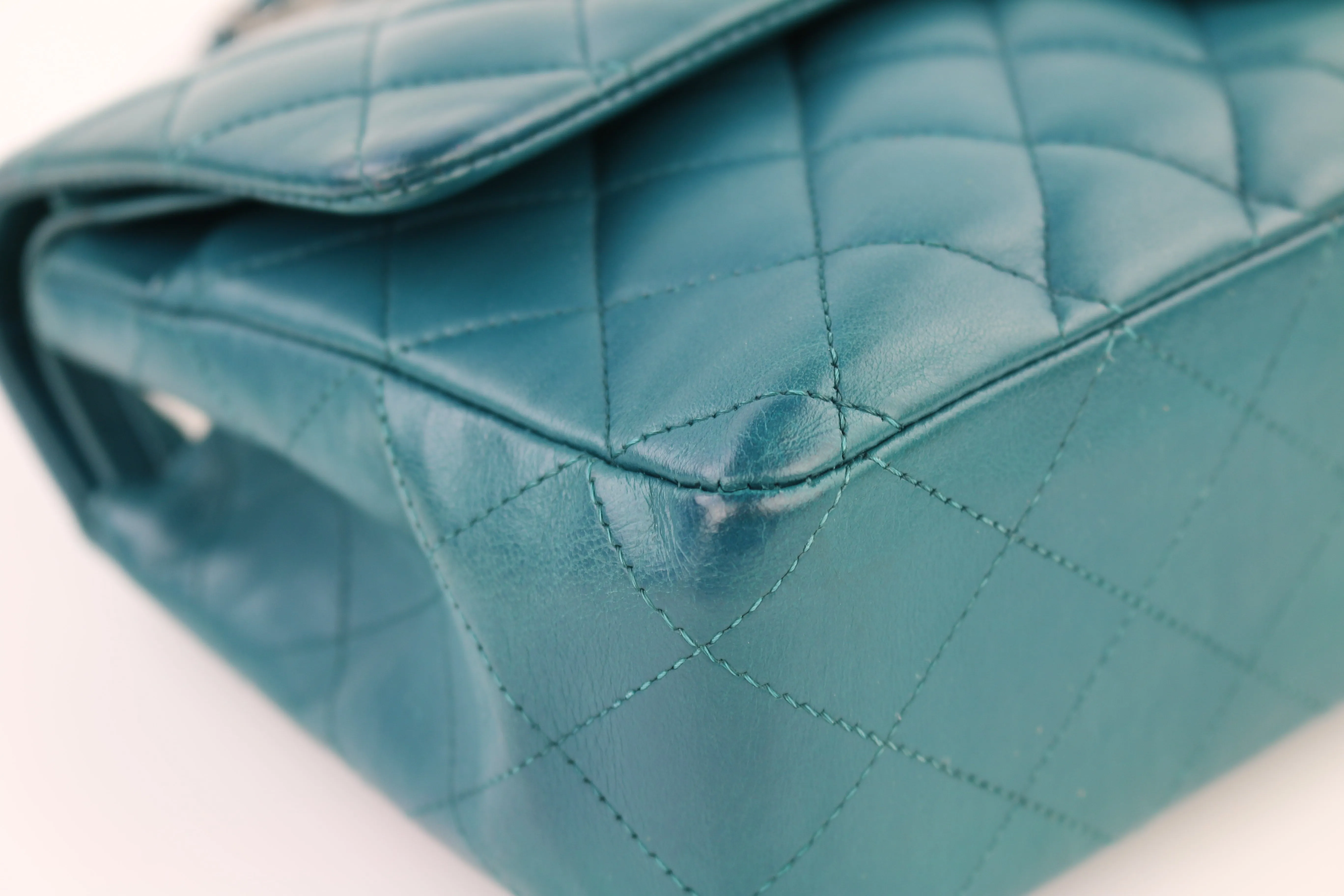 Teal Lambskin Medium Classic Flap