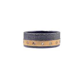 Textured Silver and Gold Band