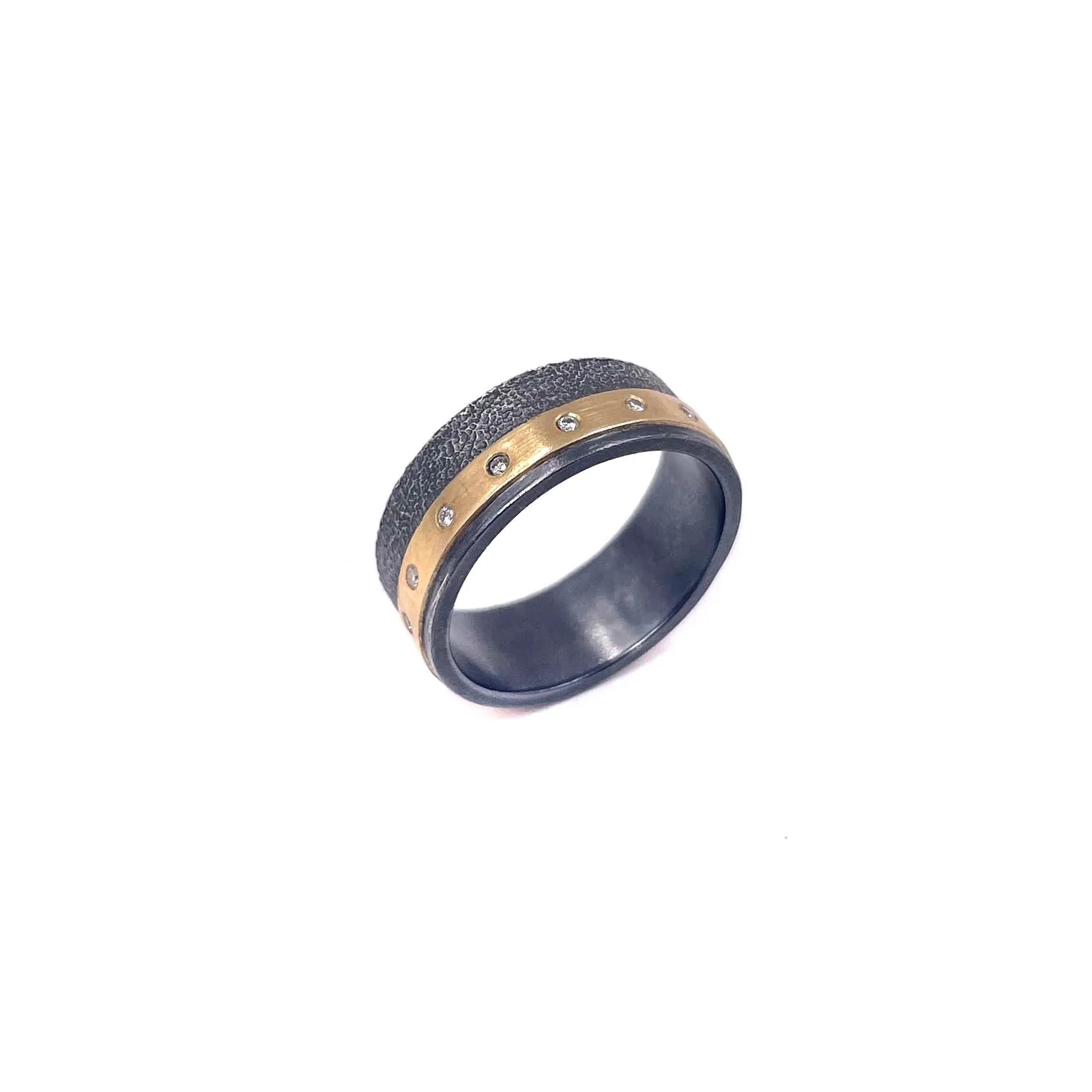 Textured Silver and Gold Band