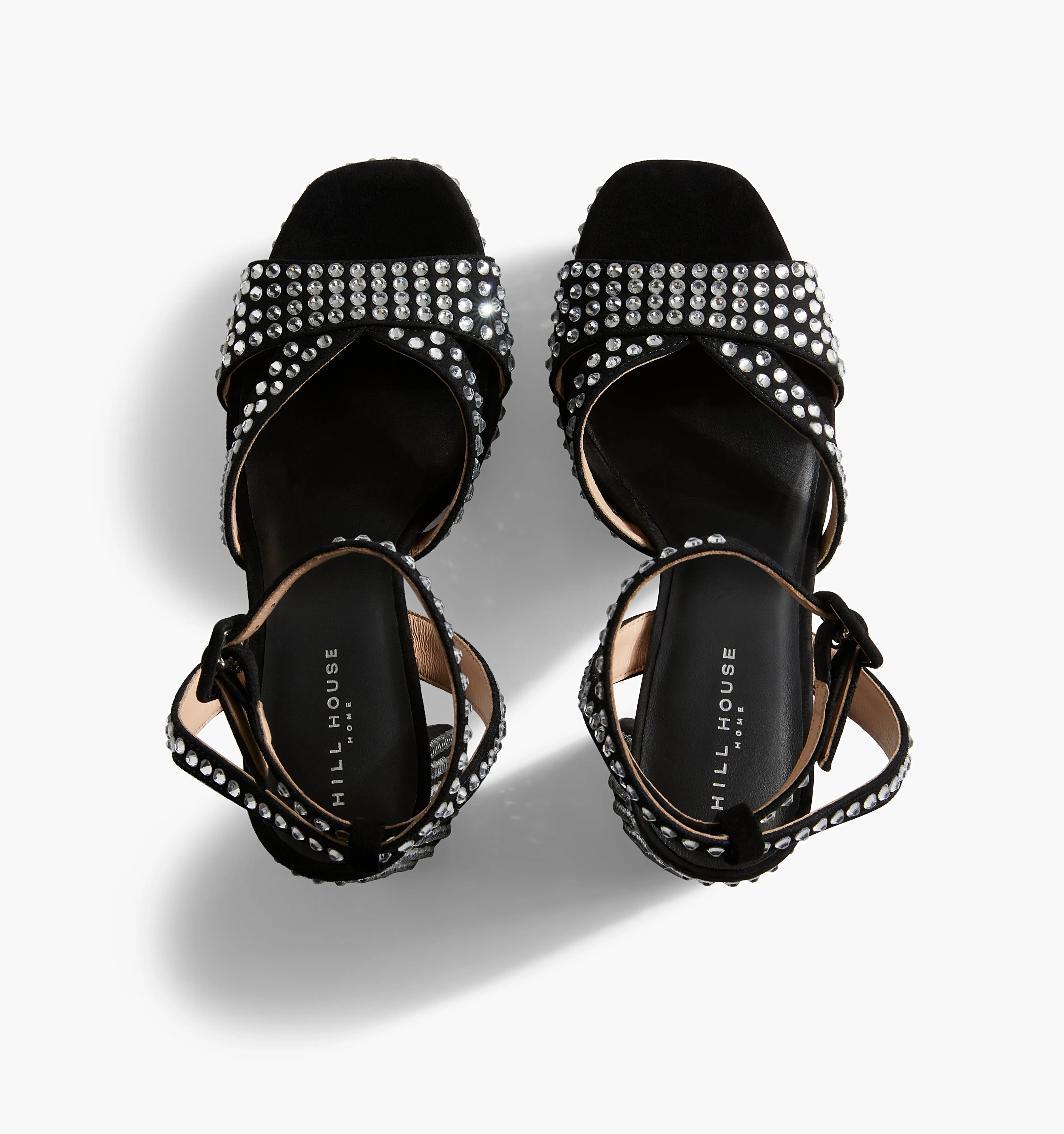 The Party Platform - Black Suede Rhinestone