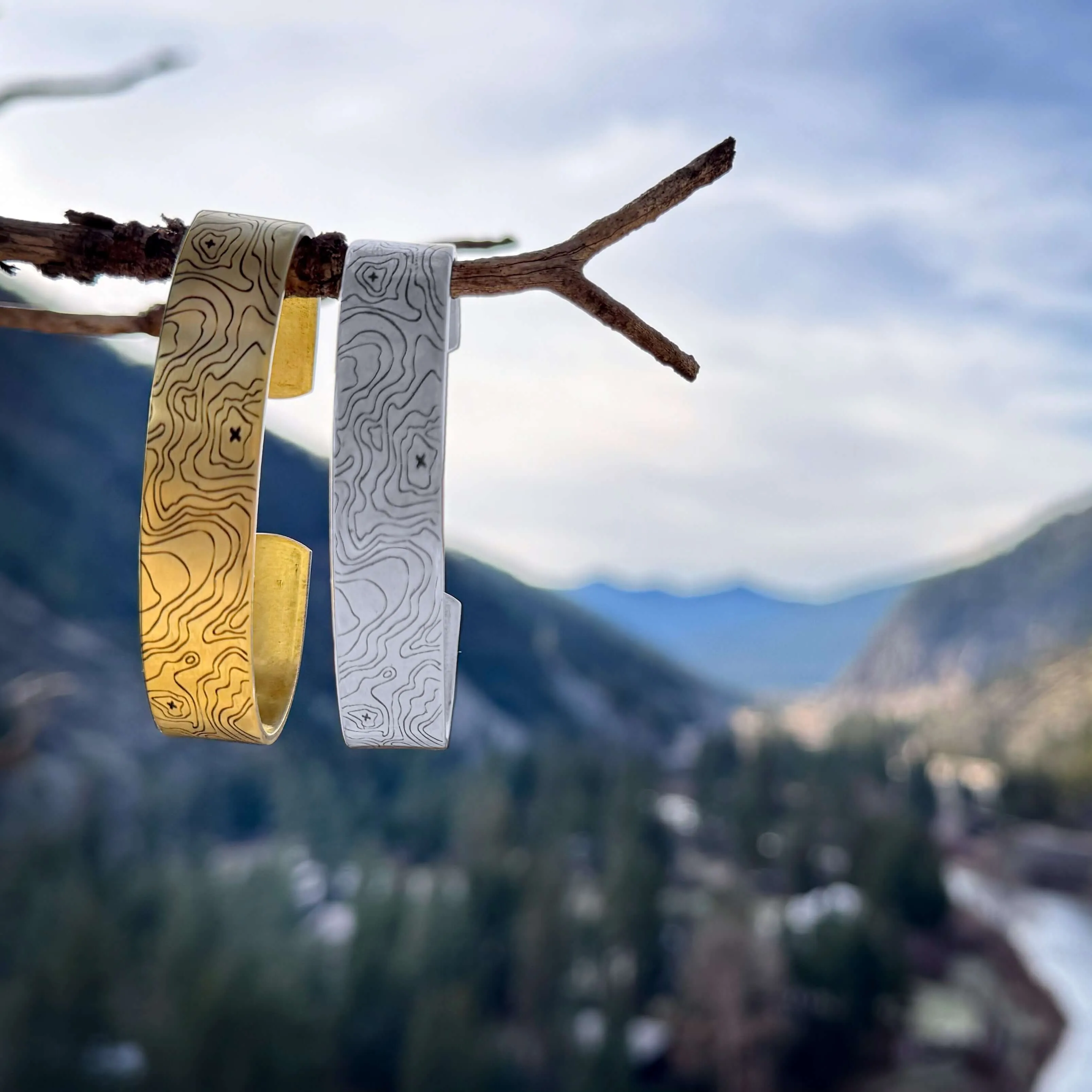 Topo Cuff Bracelet - Mountain cuff for men and women - Grand Tetons