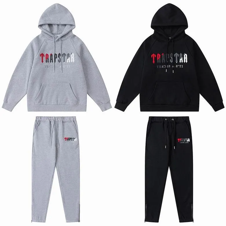 TRAPSTAR TRACKSUIT LOGO RED/GREY/WHITE *GREY/BLACK*