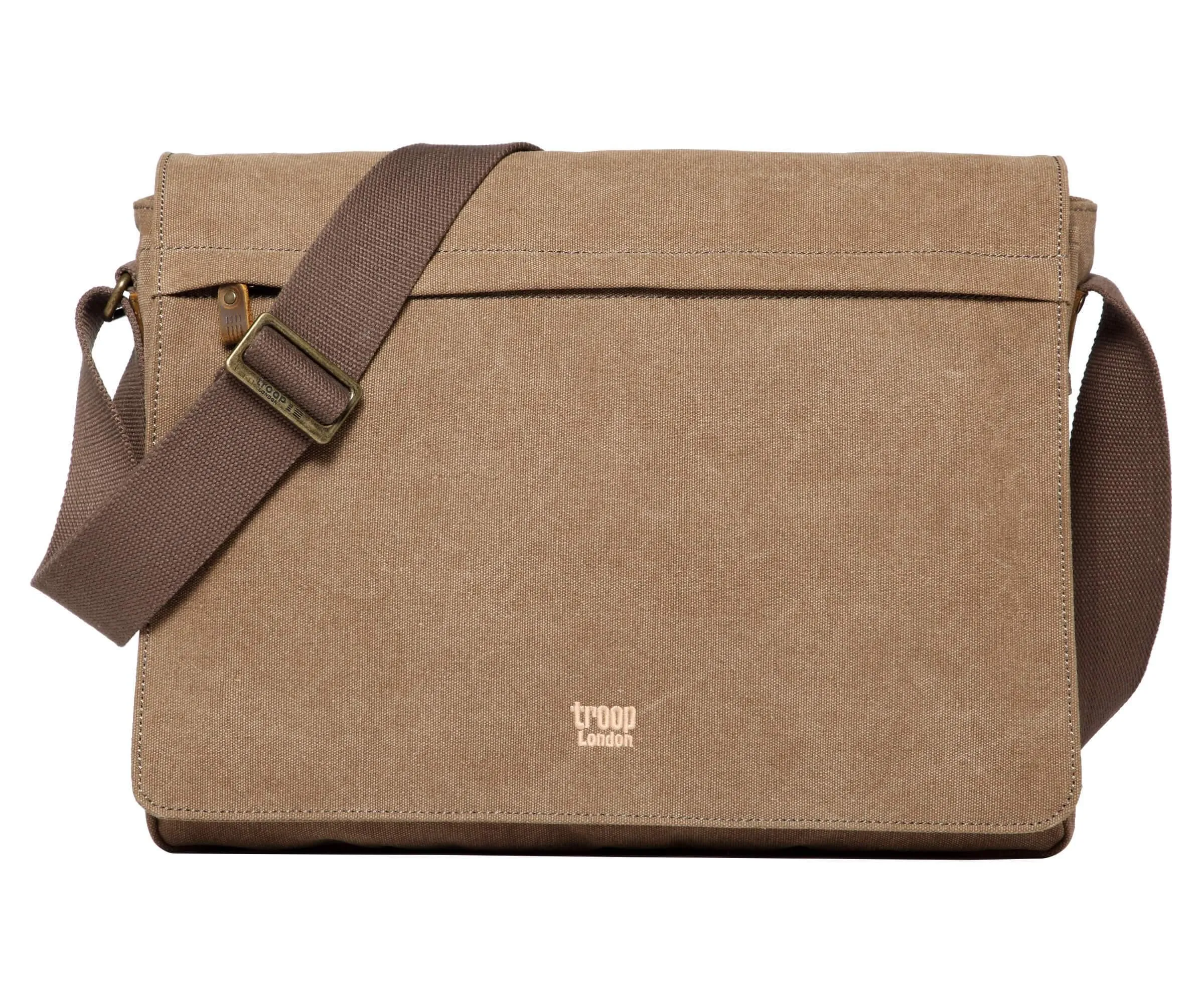 TRP0371 Troop London Classic Canvas Laptop Large Messenger Bag - 18 Diagonally