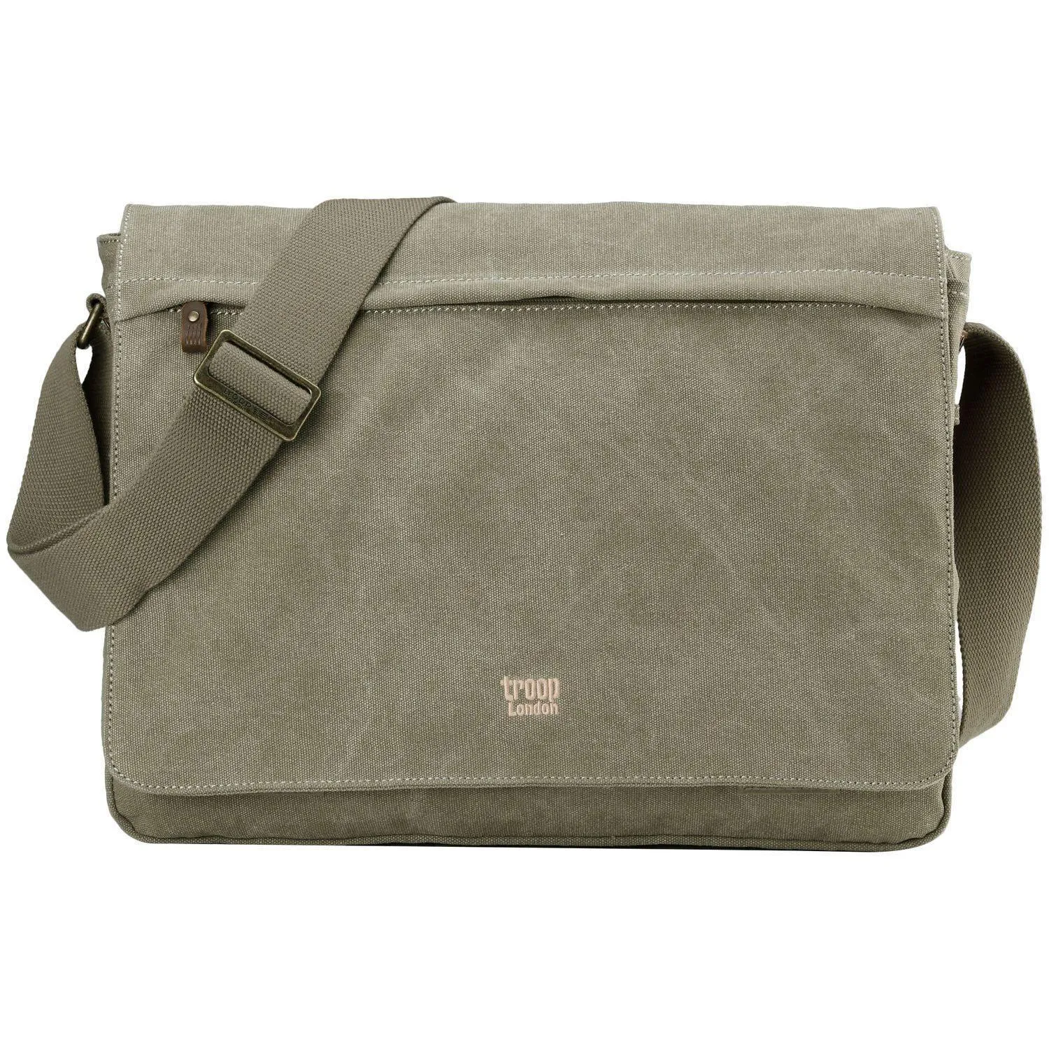 TRP0371 Troop London Classic Canvas Laptop Large Messenger Bag - 18 Diagonally