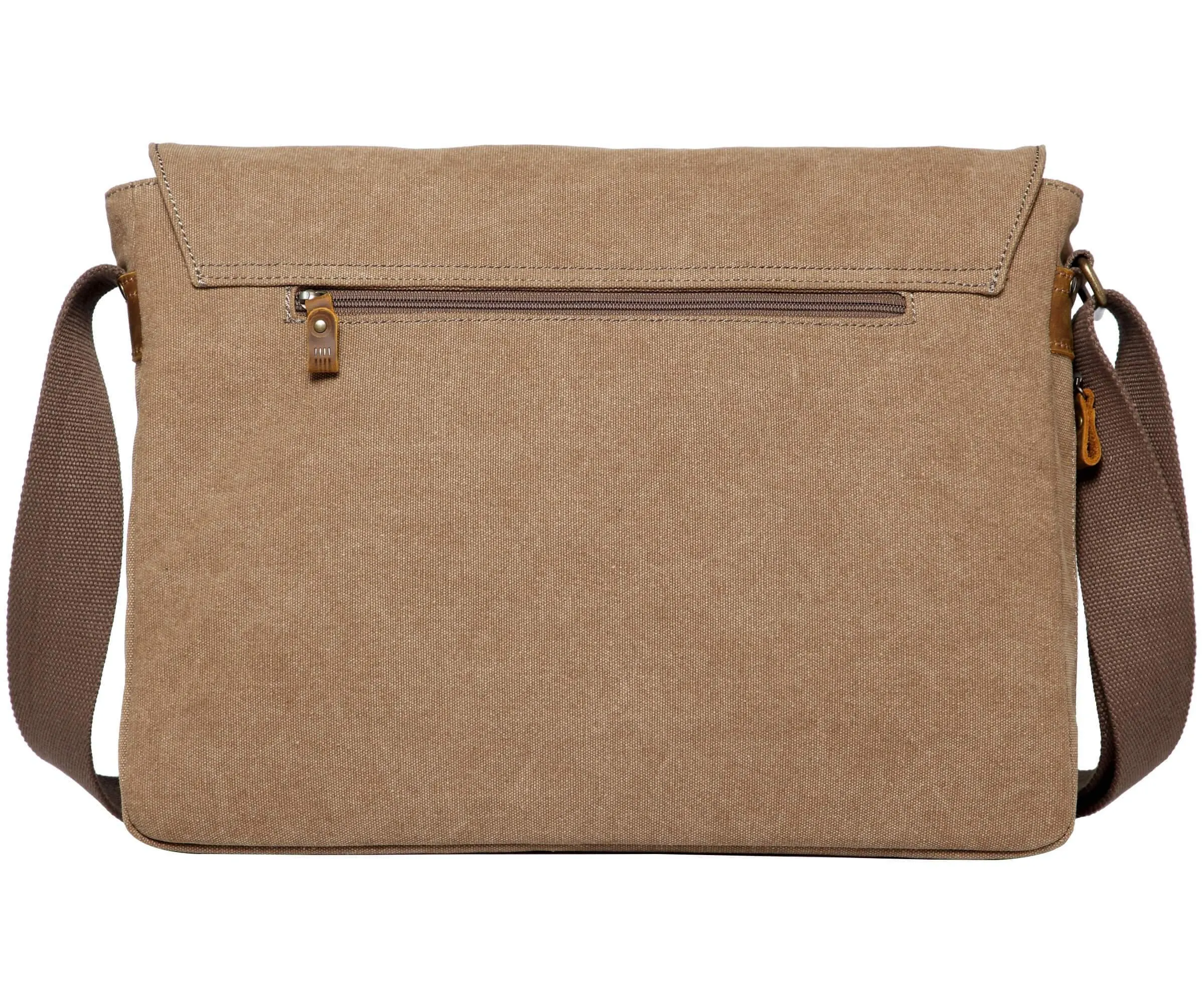 TRP0371 Troop London Classic Canvas Laptop Large Messenger Bag - 18 Diagonally