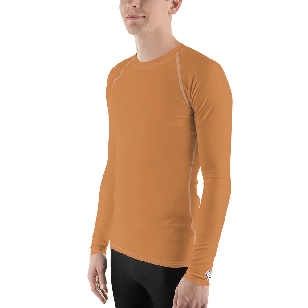 Understated Style: Solid Color Rash Guard for Men - Raw Sienna