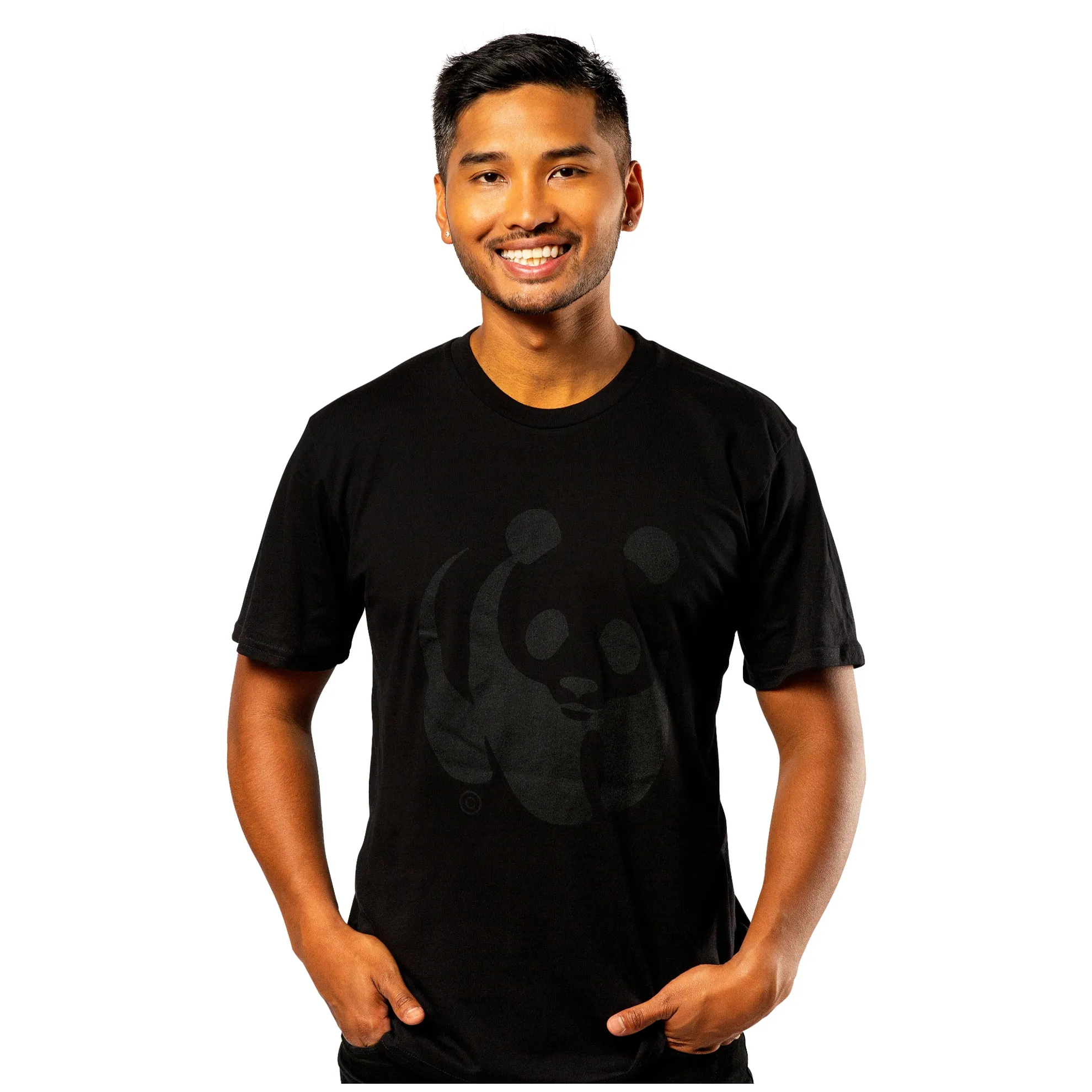 Unisex black panda t-shirt