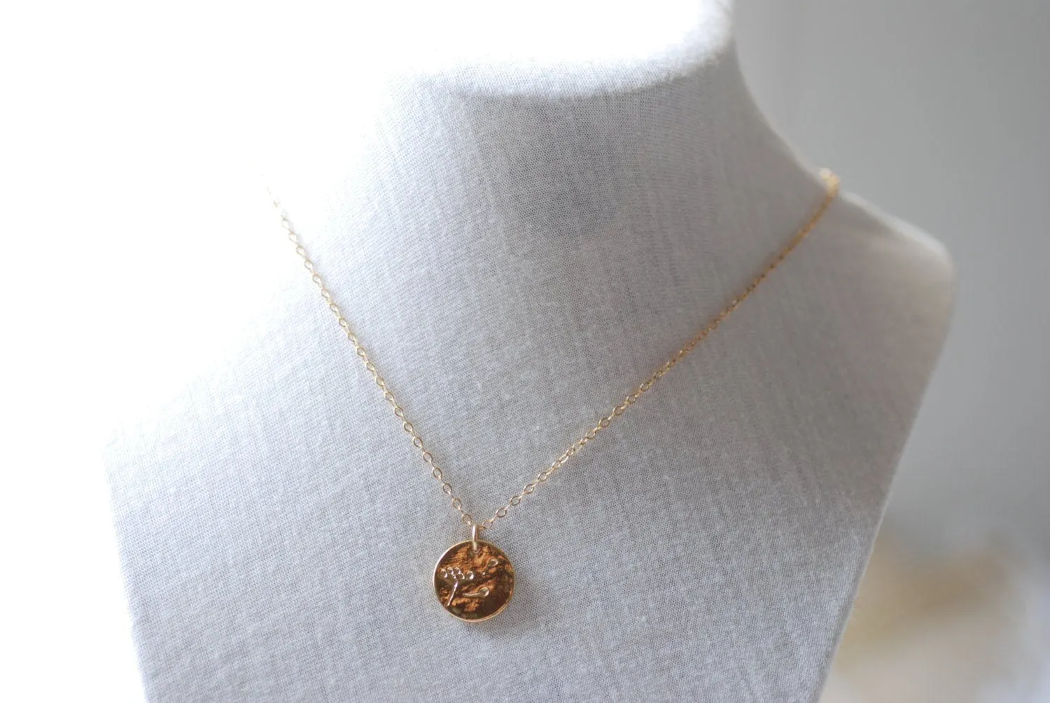 Wholesale Gold Dandelion Necklace- Make a wish, Gold Disc Necklace, Minimalist Necklace