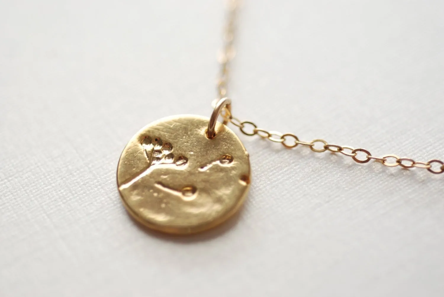 Wholesale Gold Dandelion Necklace- Make a wish, Gold Disc Necklace, Minimalist Necklace