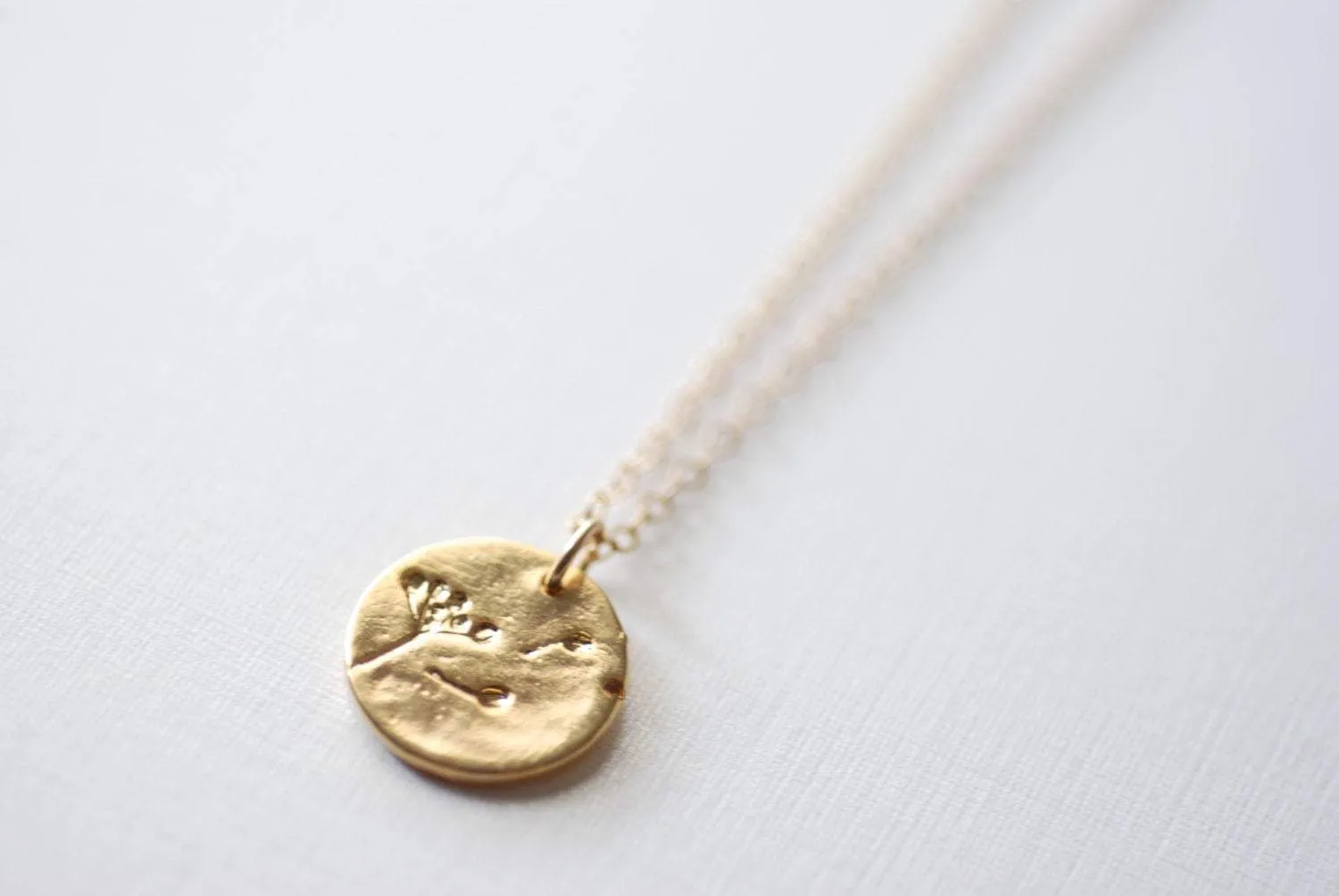 Wholesale Gold Dandelion Necklace- Make a wish, Gold Disc Necklace, Minimalist Necklace