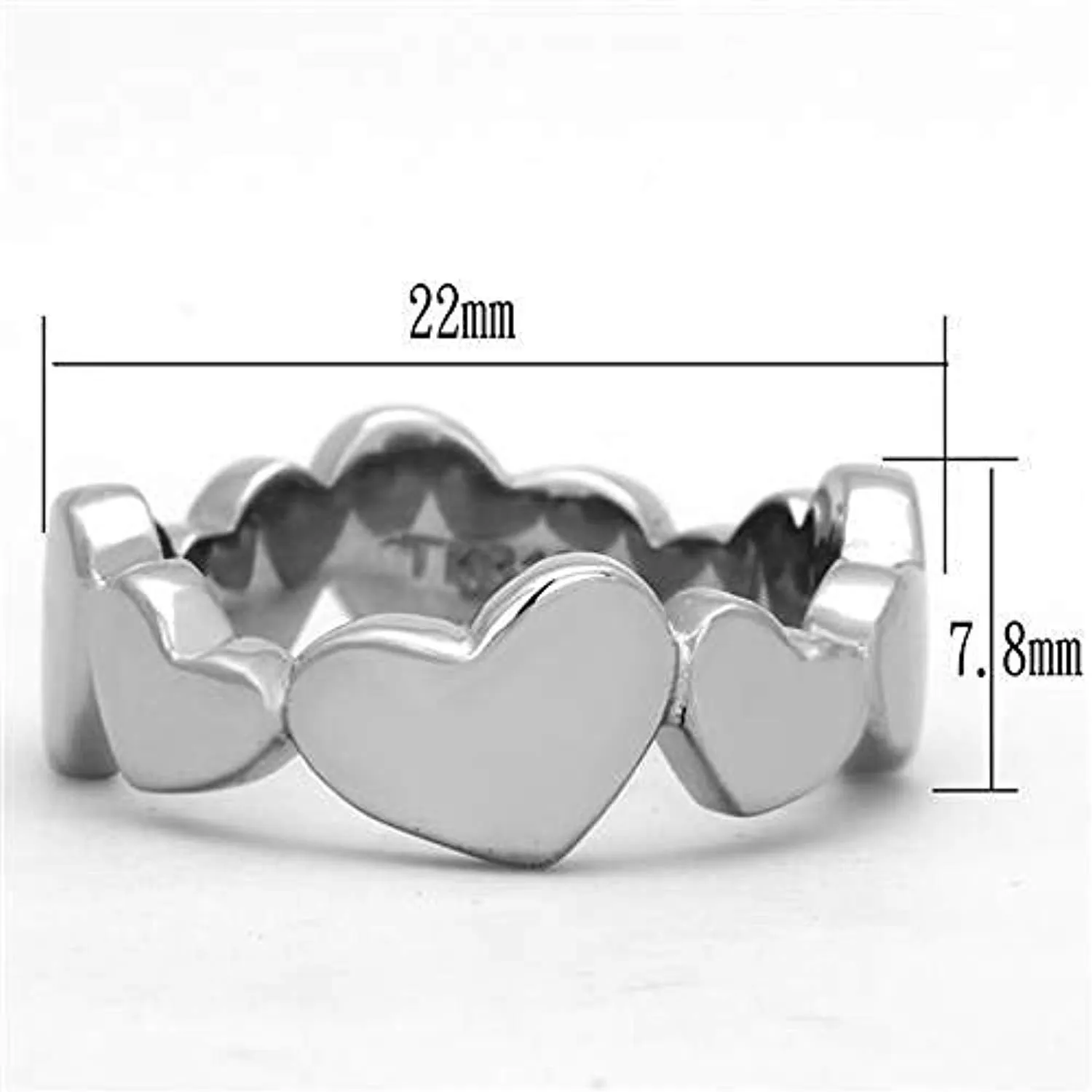 WildKlass Stainless Steel Heart Ring High Polished (no Plating) Women