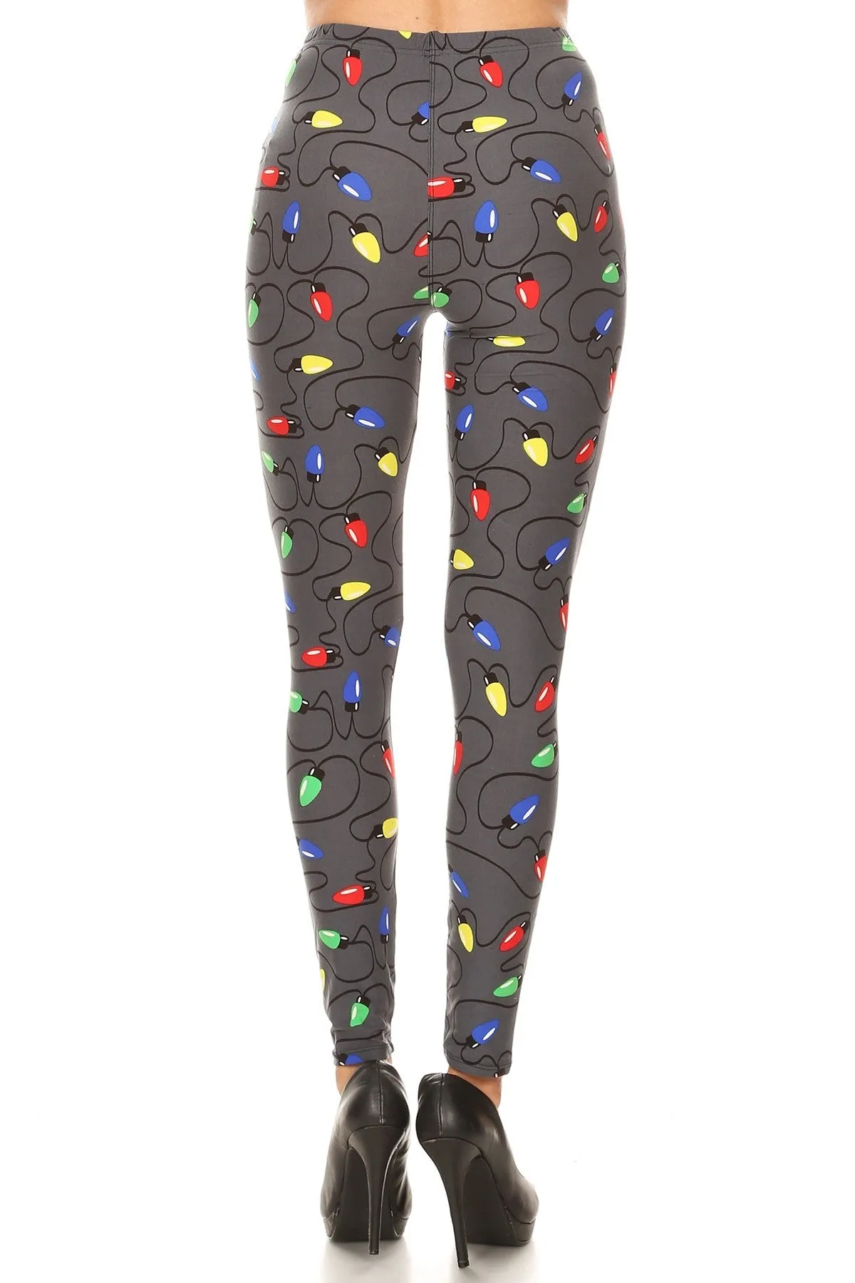 Women's 3X 5X Christmas Light Pattern Printed Leggings