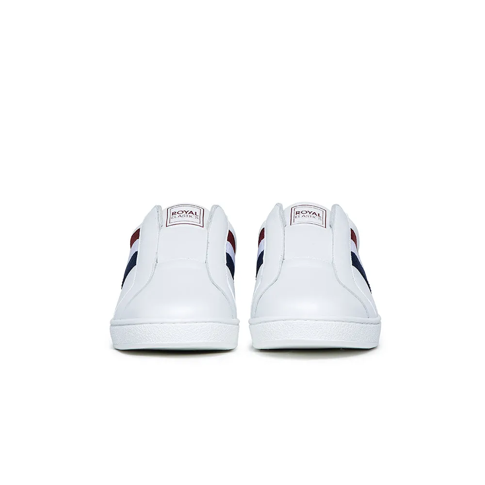 Women's Bishop White Red Blue Leather Sneakers 91711-015