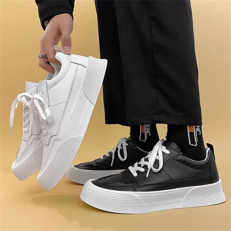 Xituodai  New Fashion Men's Breathable Sneakers Male Platform Flats Solid Color Vulcanize Shoes PU Leather Men Casual Walking Footwear