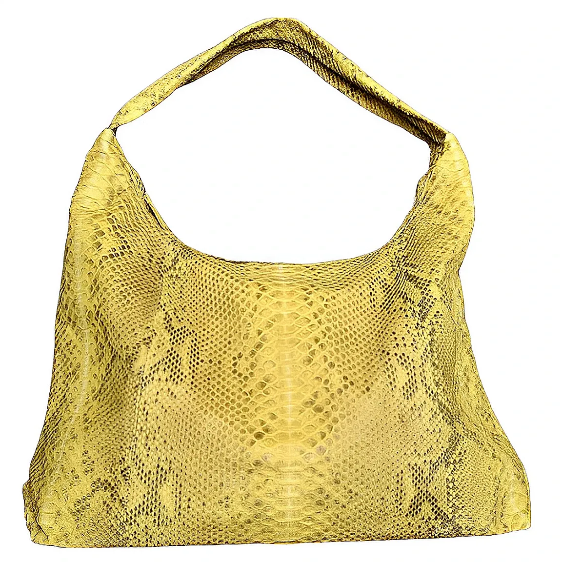 Yellow and Gray Stonewashed Jumbo Shoulder Bag