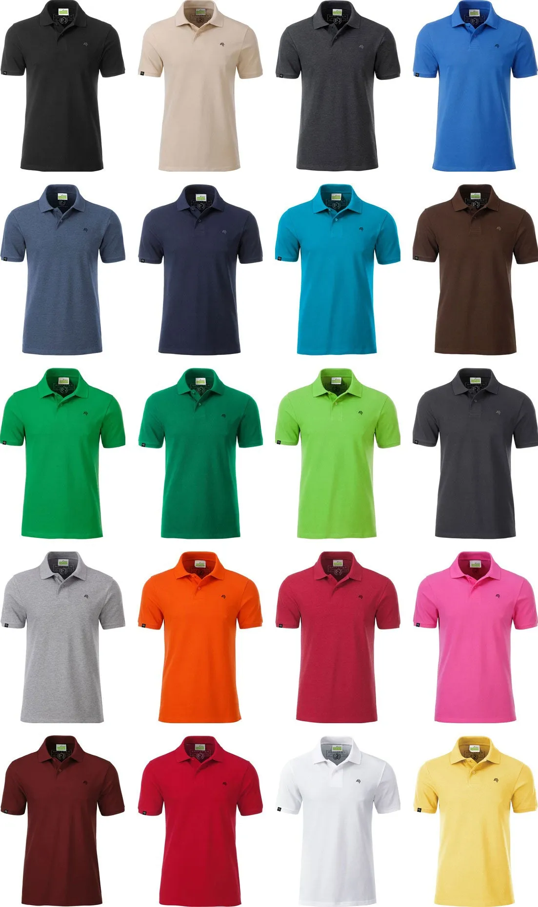 ― % ― JAN 8010/ ― Men's Bio-Baumwolle Polo Shirt - Irish Grün [XL]